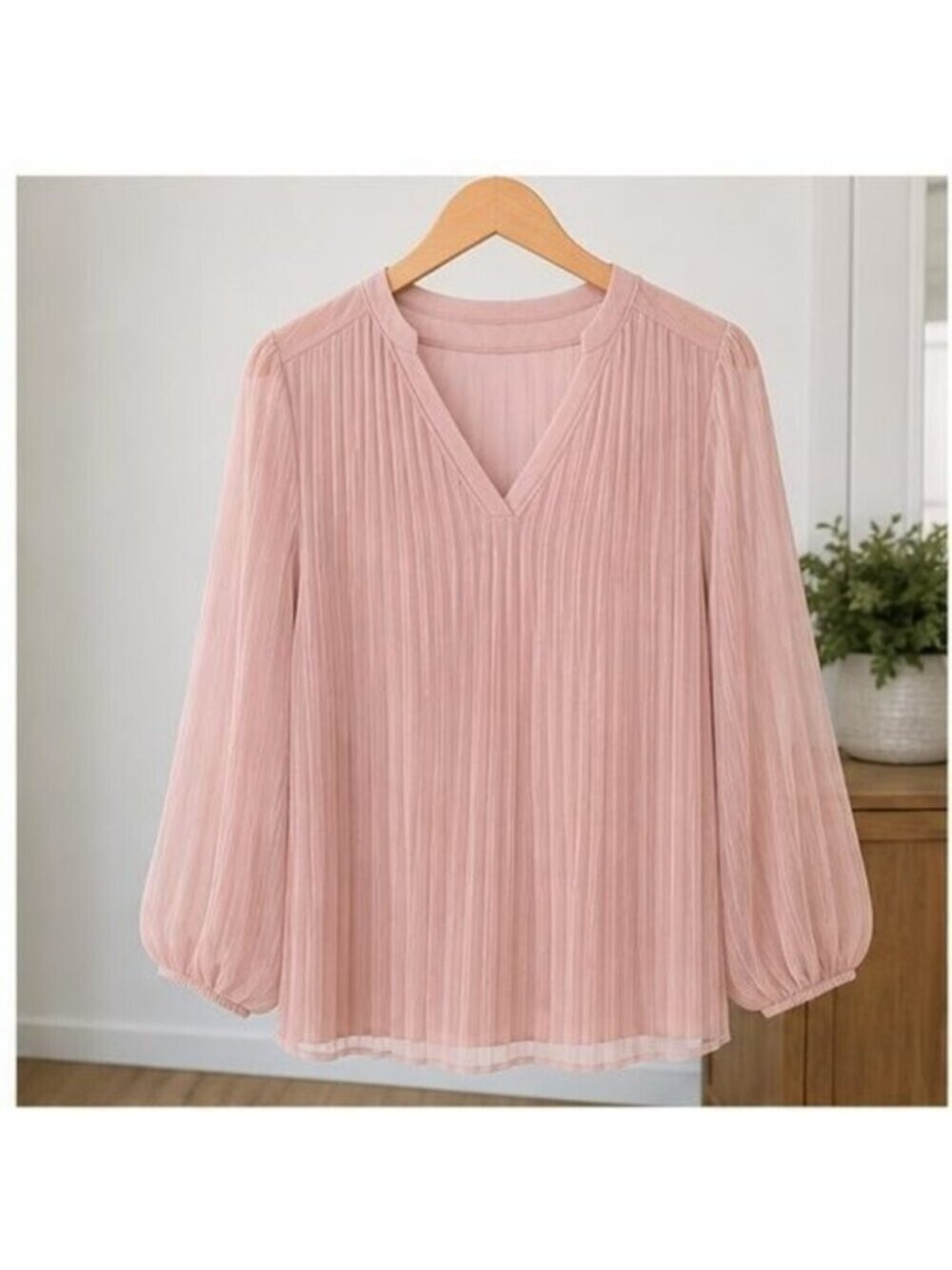 Blush Pleated Blouse